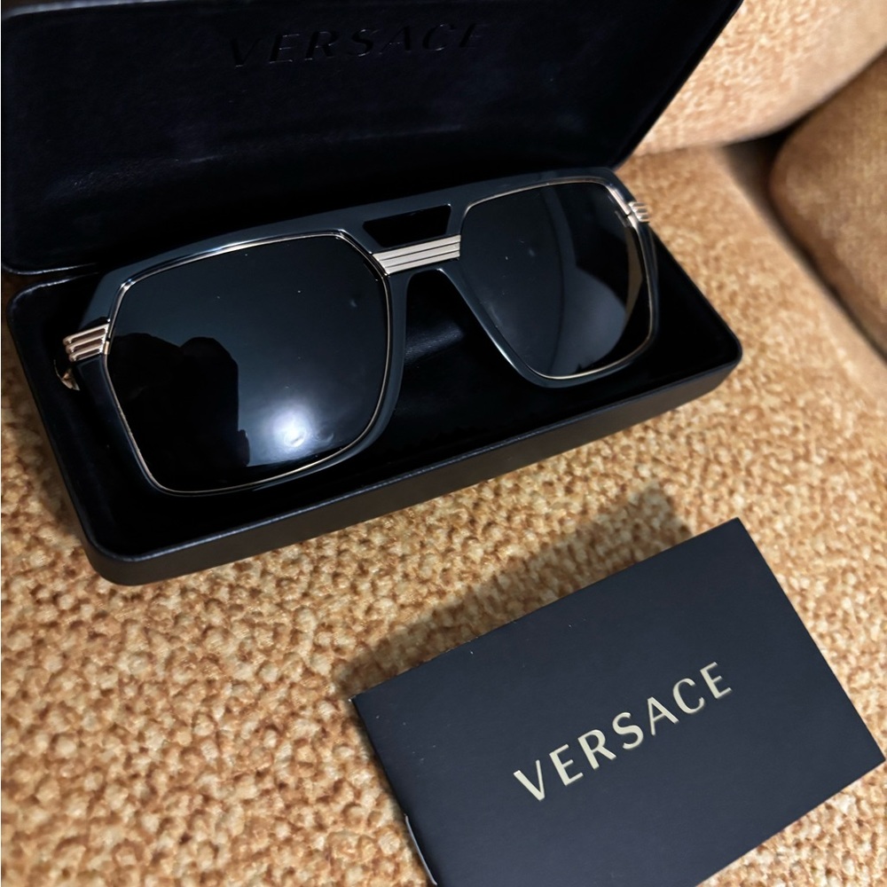 Versace Black and Gold Sunglasses